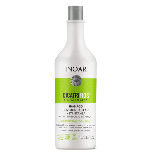 INOAR Cicatrifios Shampoo - plauko struktūrą atkuriantis šampunas 1000 ml.