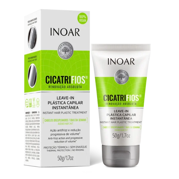 INOAR CicatriFios Leave-In nenuplaunamas balzamas apsaugantis nuo karščio 50 ml.
