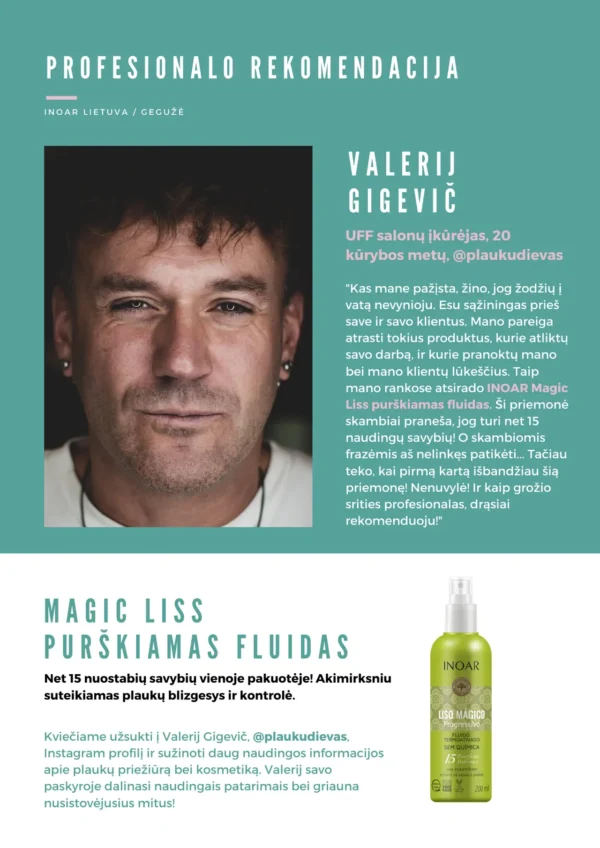 INOAR Liso Magico Progressivo - purškiamas fluidas 200 ml.