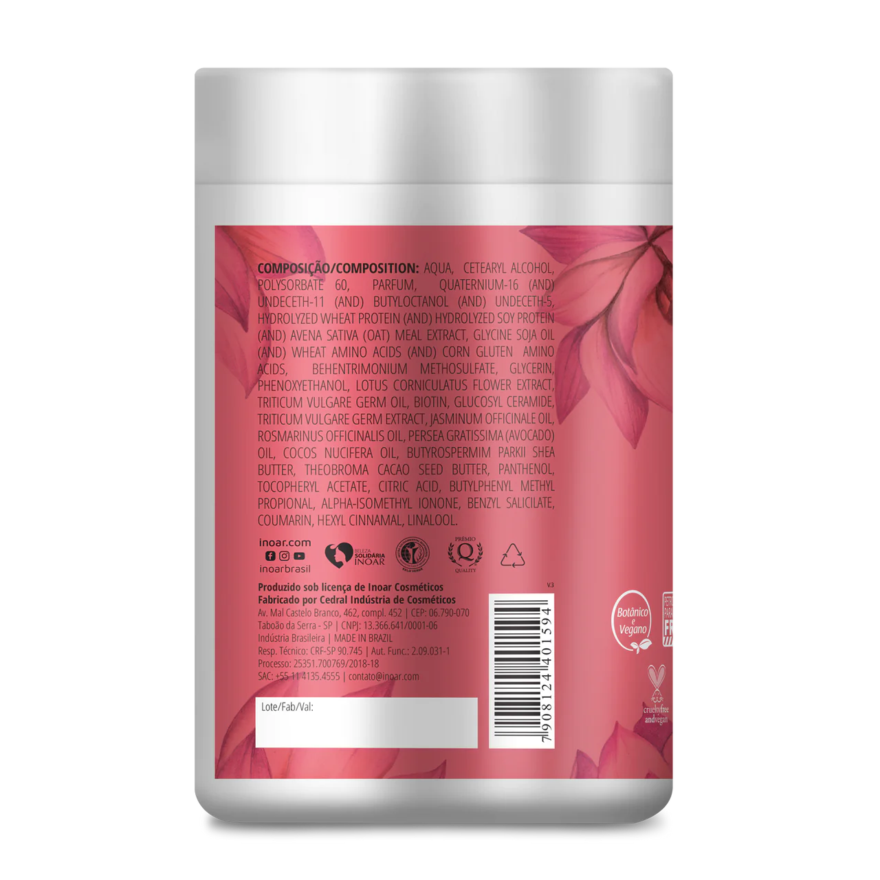 INOAR Resistance Flor de Lotus Mask - intensyviai regeneruojanti, gaivinanti kaukė 1000 g