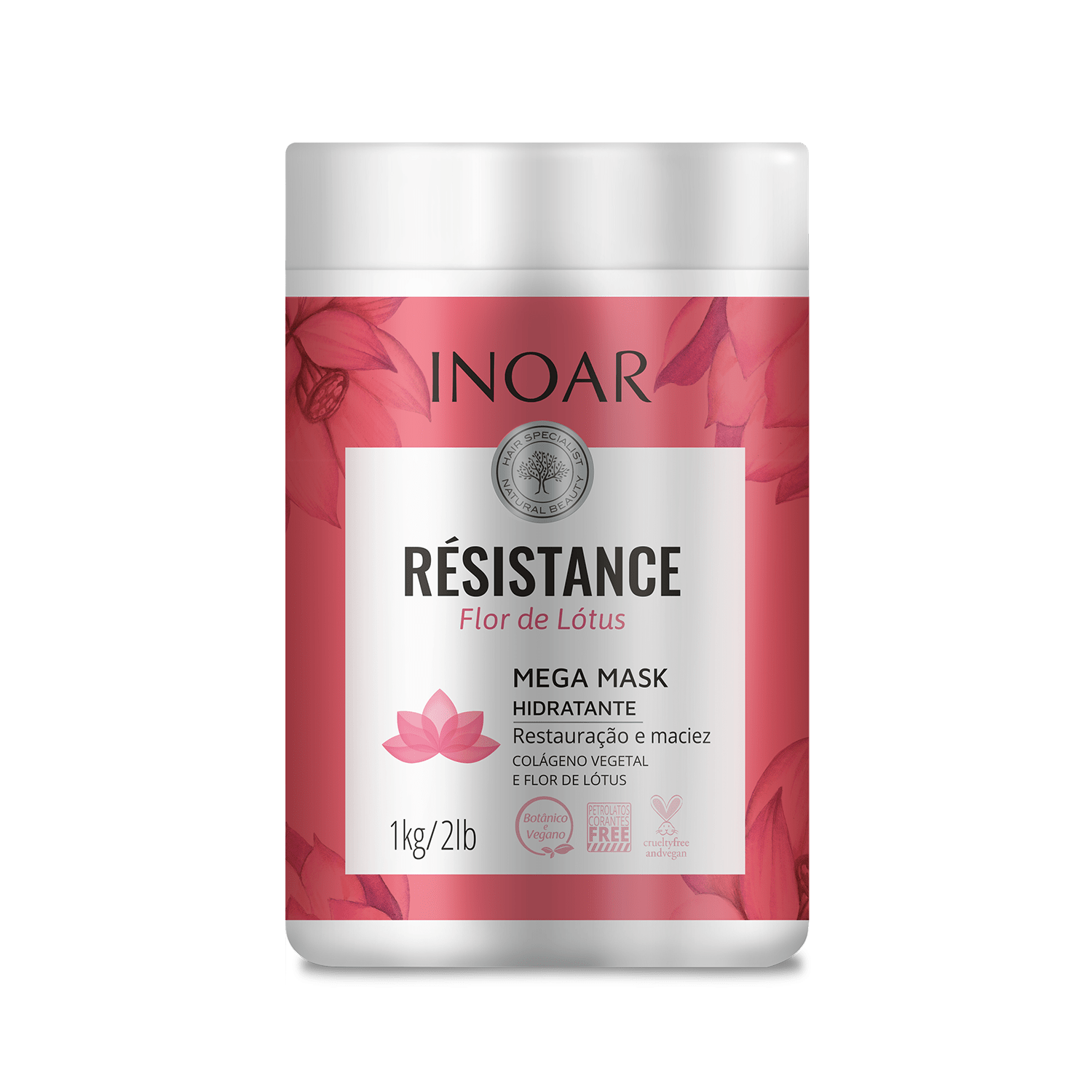 INOAR Resistance Flor de Lotus Mask - intensyviai regeneruojanti, gaivinti kaukė 1000 g.