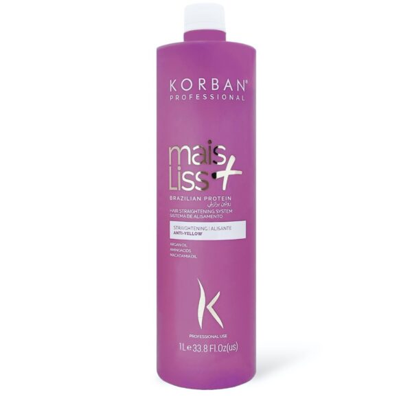 © 2023 moneli.lt | MONELÍ | KORBAN Mais Liss Brazilian Protein Anti-Yellow Hair Straightening System - proteinas šviesiems pažeistiems plaukams 1000 ml