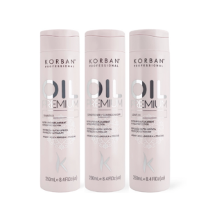 © 2023 moneli.lt | MONELÍ | KORBAN Oil Premium rinkinys 3 x 250 ml - Shampoo, Conditioner, Leave-in