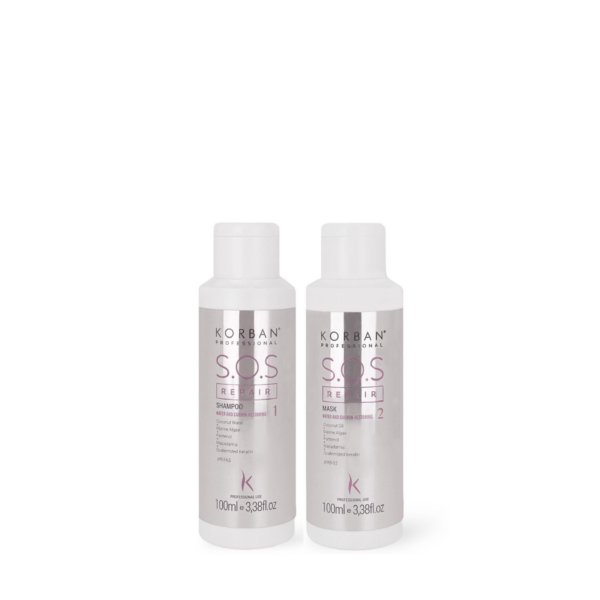 © 2023 moneli.lt | MONELÍ | KORBAN SOS Repair šampūno ir kaukės rinkinys 2 x 100 ml / 2 x 250 ml / 2 x 500 ml