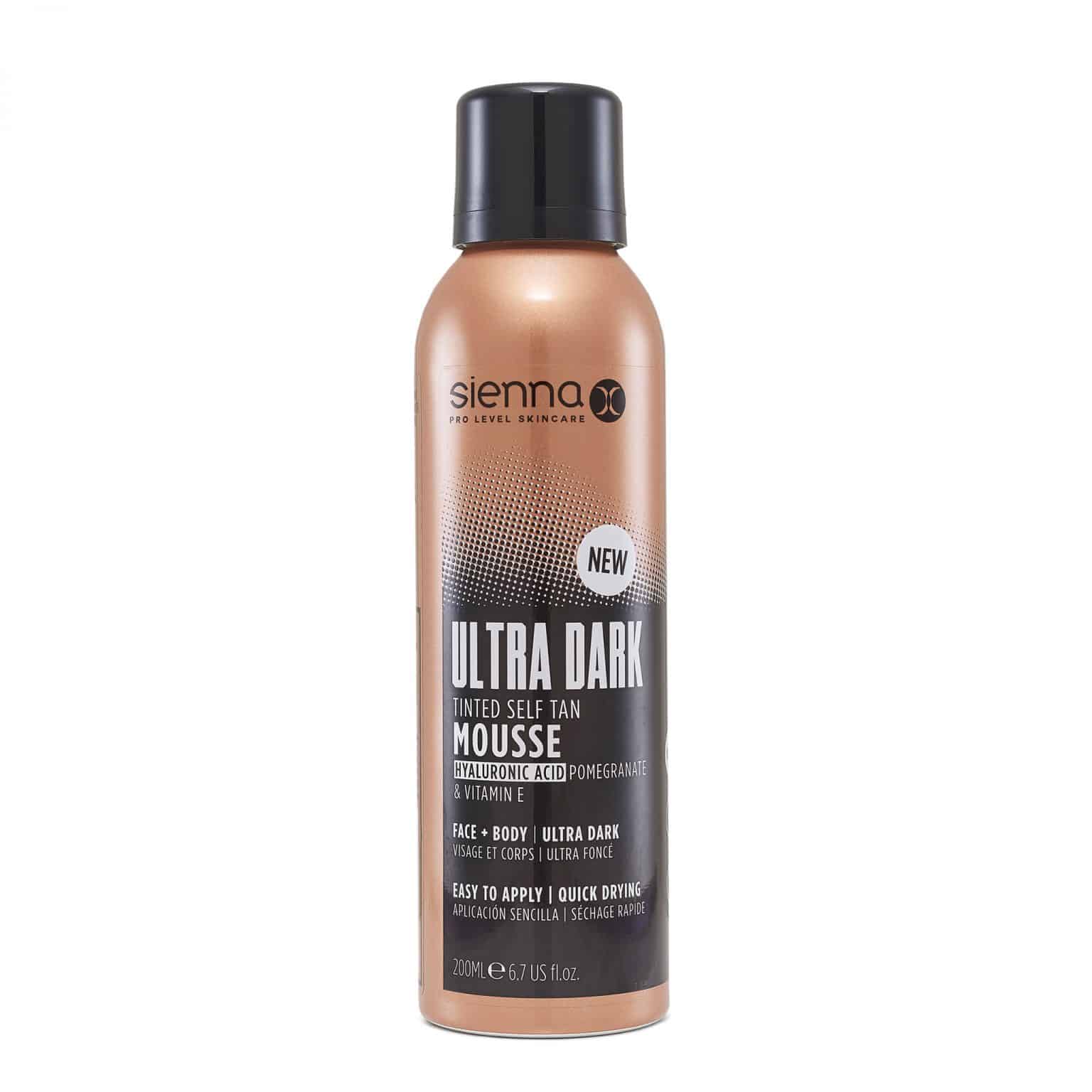 Sienna X Ultra Dark Tinted Self Tan Mousse itin tamsios savaiminio įdegio putos su hialurono rūgštimi 200 ml