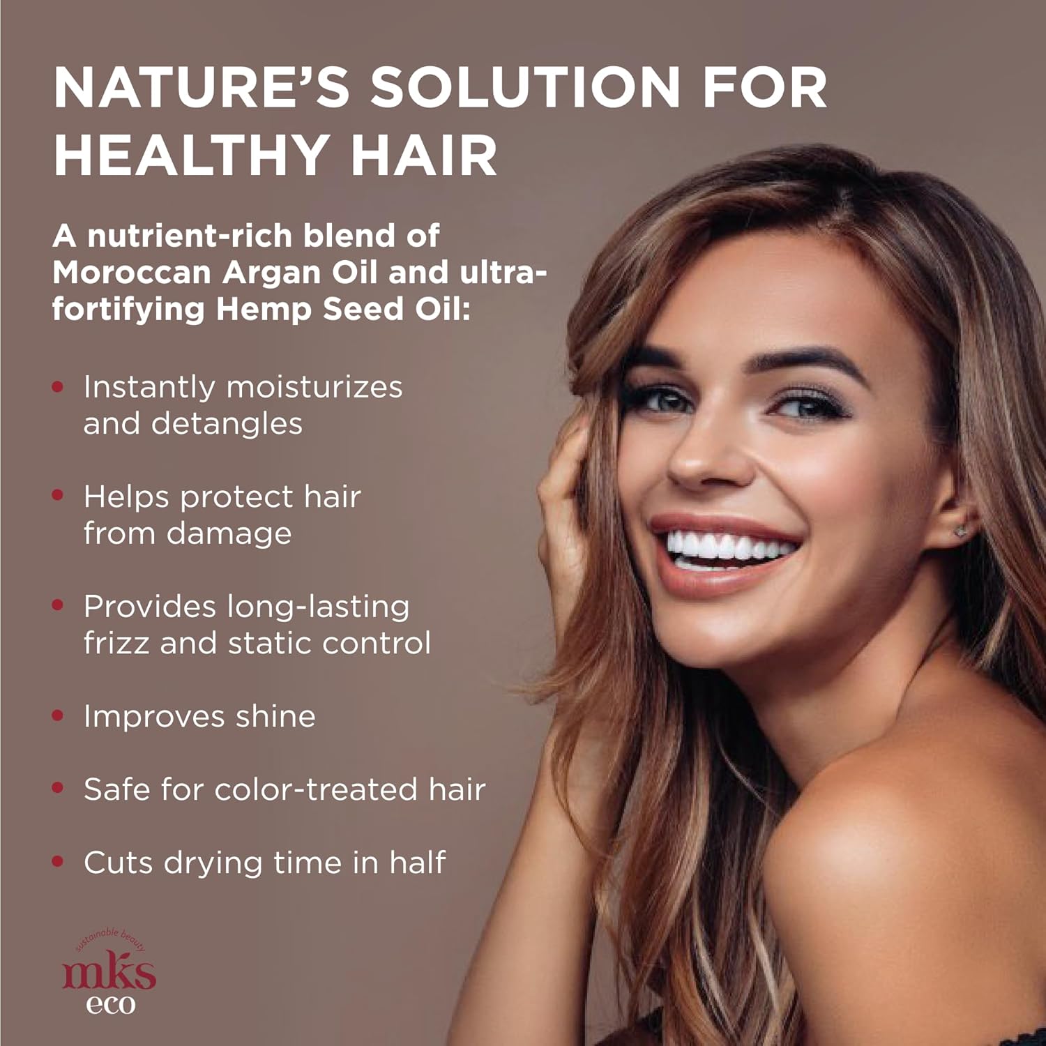 MKS eco nenuplaunamas kondicionierius su argano ir kanapių sėklų aliejumi X Leave-in Detangler Isle Of You 296ml - Image 3