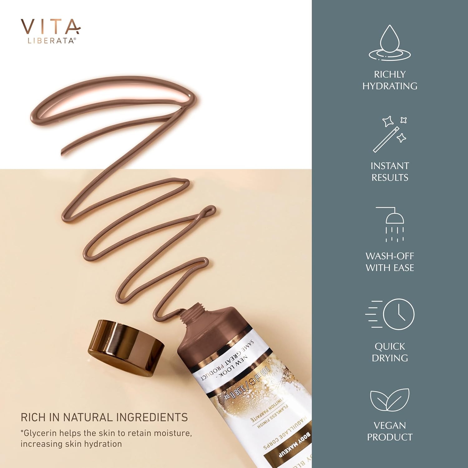 Vita Liberata kūno makiažas Deeper Dark momentinio poveikio kremas Body Blur Flawless Finish 100ml - Image 3
