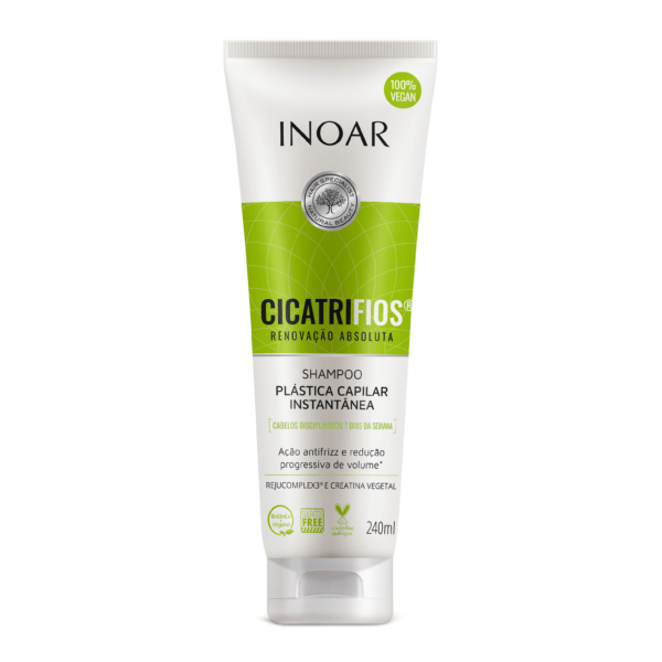 INOAR Cicatrifios Shampoo - plauko struktūrą atkuriantis šampunas 240 ml.