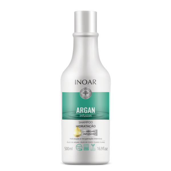 INOAR Argan Infusion Hydrating Shampoo - plaukus drėkinantis šampūnas 500 ml.