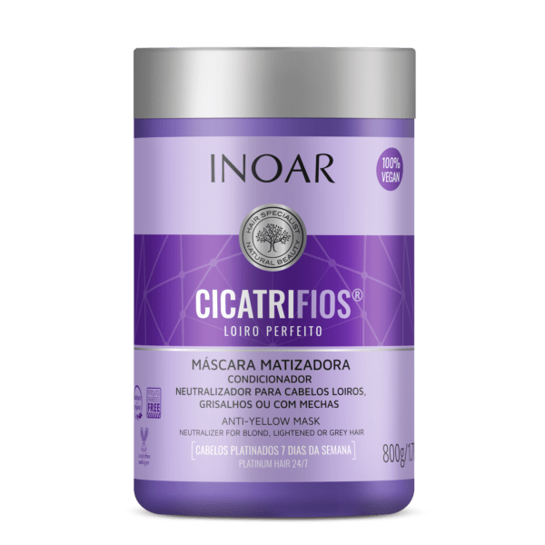 INOAR CicatriFios Perfect Blond Mask - plaukų kaukė šviesiems plaukams 800 ml.