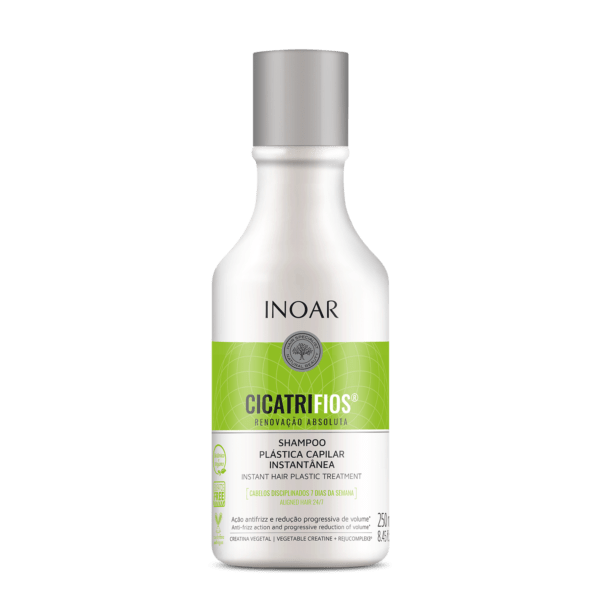 INOAR Cicatrifios Shampoo - plauko struktūrą atkuriantis šampunas 250 ml.