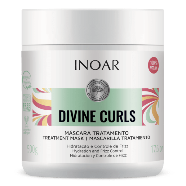 INOAR Divine Curls Mask - kaukė garbanotiems banguotiems plaukams 500 g.