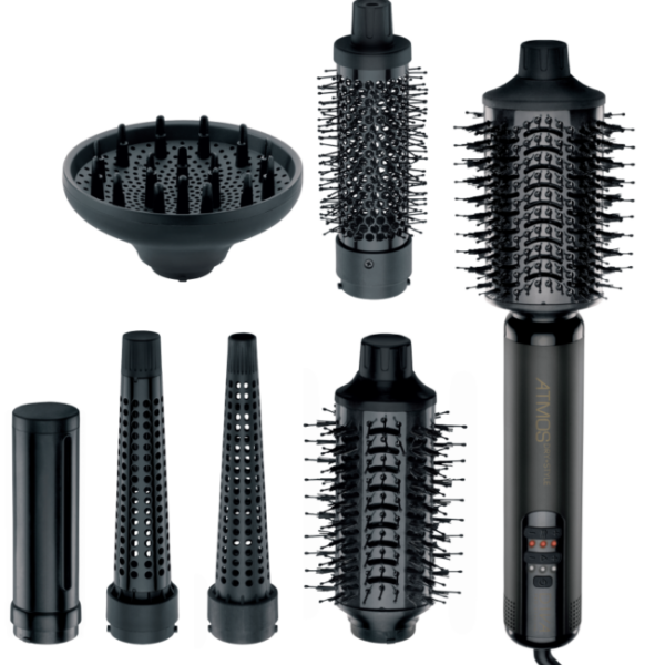 DIVA Pro Styling Atmos Dry + Style - skaitmeninis plaukų džiovintuvas / formuotuvas su patentuotu ilgaamžiu 100.000 RPM varikliu ir dizainu (7 in 1)