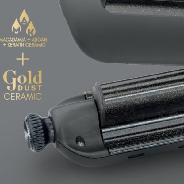 DIVA Pro Styling Precious Metals Gold Dust - skaitmeninės plaukų formavimo žnyplės 120 - 210 C