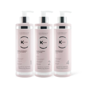 KORBAN K-Protein rinkinys plaukų drėkinimui 3 x 480 ml - Clarifying Shampoo, Cuticle Sealer, Intense Hydrator