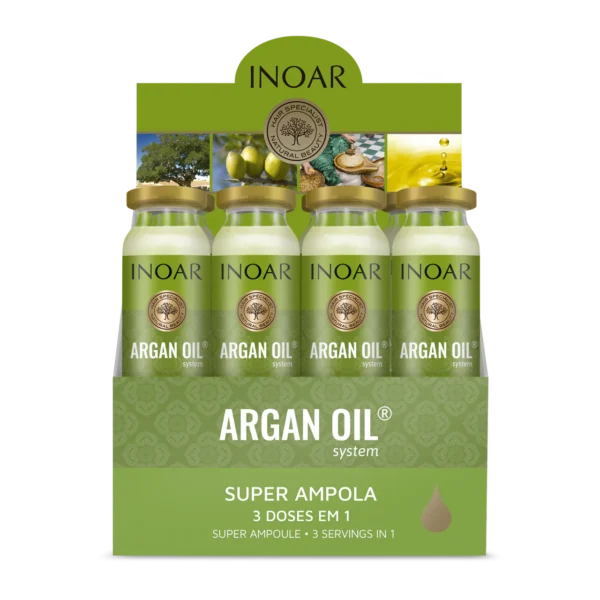 INOAR Argan Oil Ampola - plaukų ampulė su argano aliejumi 1 vnt. : 12 vnt. ..