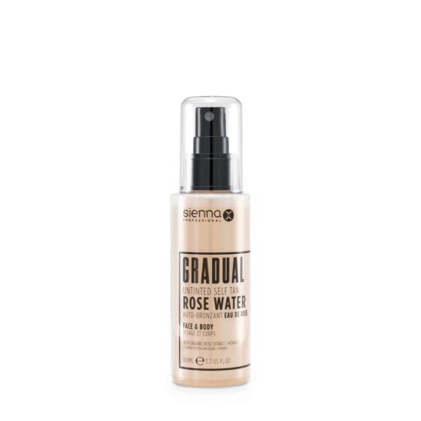 Sienna X Gradual Untinted Self Tan Rose Water palaipsninis savaiminio įdegio rožių vanduo 100 ml.