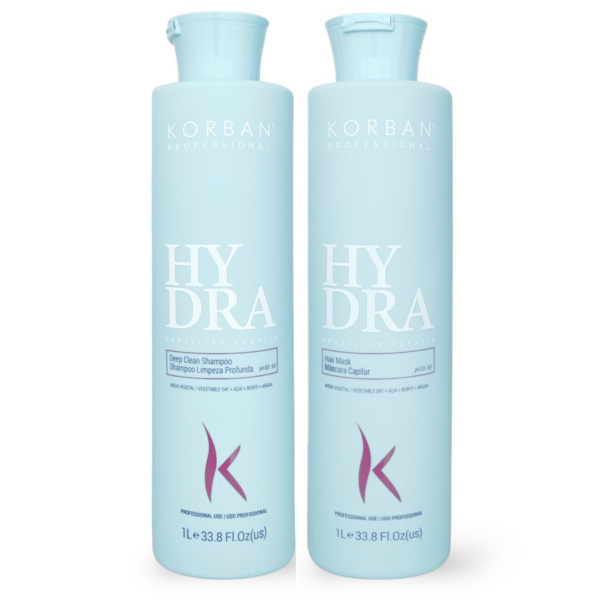 © 2023 moneli.lt | MONELÍ | KORBAN Hydra Brazilian Keratin šampūno ir keratino rinkinys 2 x 1000 ml