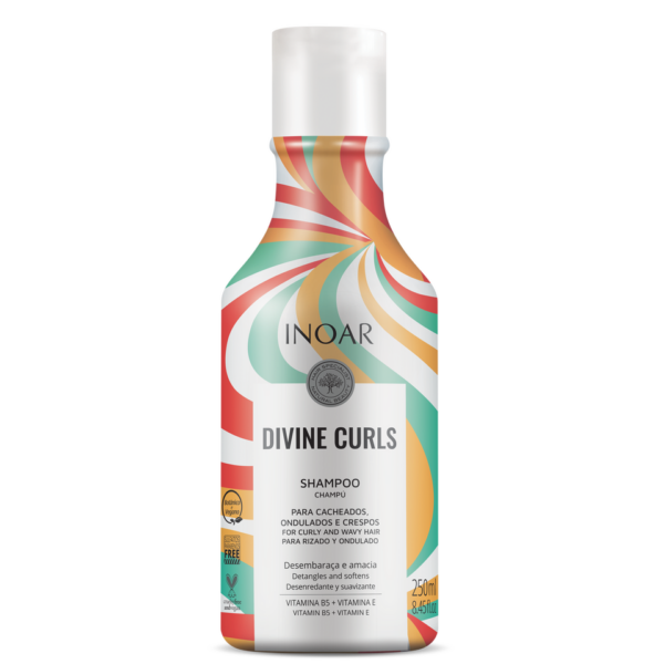 INOAR šampūnas garbanotiems banguotiems plaukams Divine Curls Shampoo 250 ml