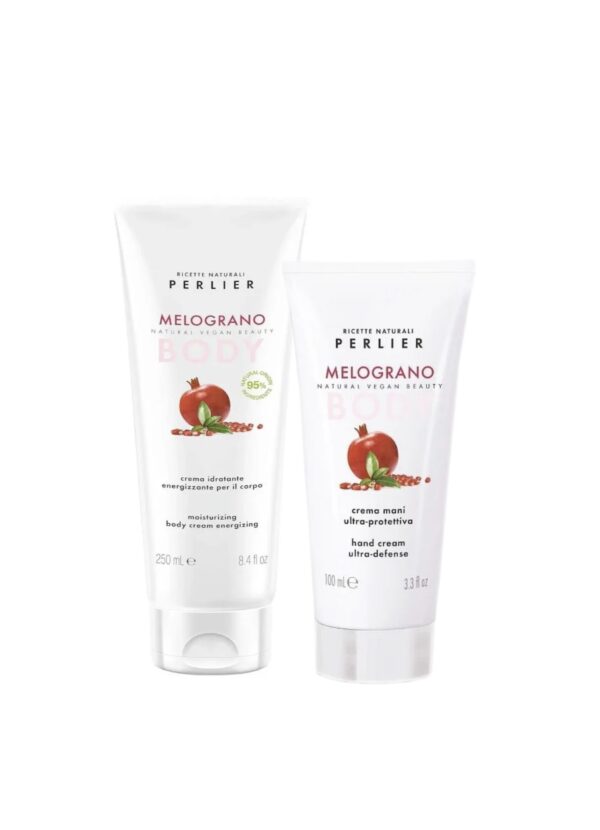 PERLIER Rinkinys kūnui ir rankoms  hydrating body cream drėkinamasis kūno kremas ir Perlier hand cream ultra – defense apsauginis rankų kremas