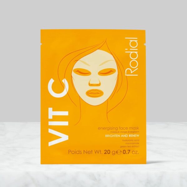 Rodial Vit C Energising Face Mask - skaistinamoji ir gaivinamoji tekstilinė veido kaukė su vitaminu C 20g