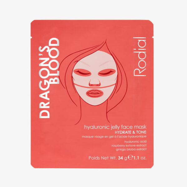 Rodial Dragon's Blood Hyaluronic  Jelly Face Mask – intensyviai drėkinanti ir raminanti veido kaukė 34g