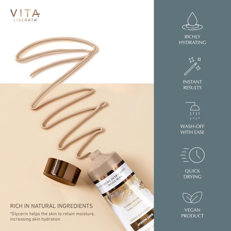Vita Liberata kūno makiažas Lighter Light momentinio poveikio kremas Body Blur Flawless Finish 100ml - Image 3