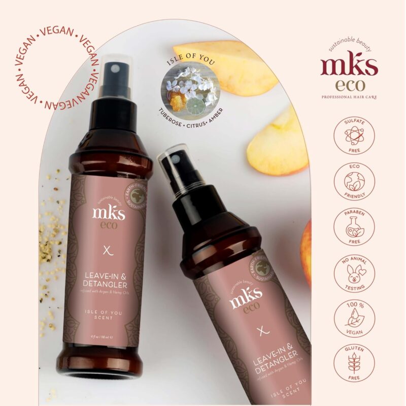 MKS eco nenuplaunamas kondicionierius su argano ir kanapių sėklų aliejumi X Leave-in Detangler Isle Of You 296ml - Image 2