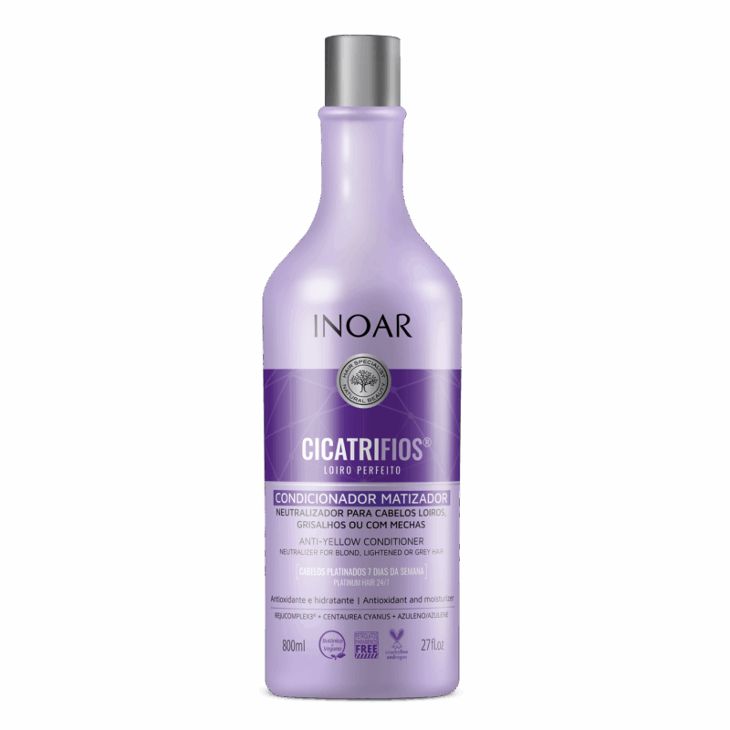 INOAR CicatriFios Perfect Blond Conditioner - kondicionierius šviesiems plaukams 800 ml