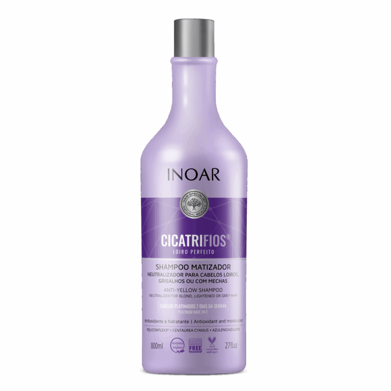 INOAR CicatriFios Perfect Blond Shampoo - šampūnas šviesiems plaukams 800 ml