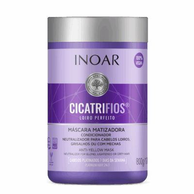 INOAR CicatriFios Perfect Blond Mask - plaukų kaukė šviesiems plaukams 800 ml