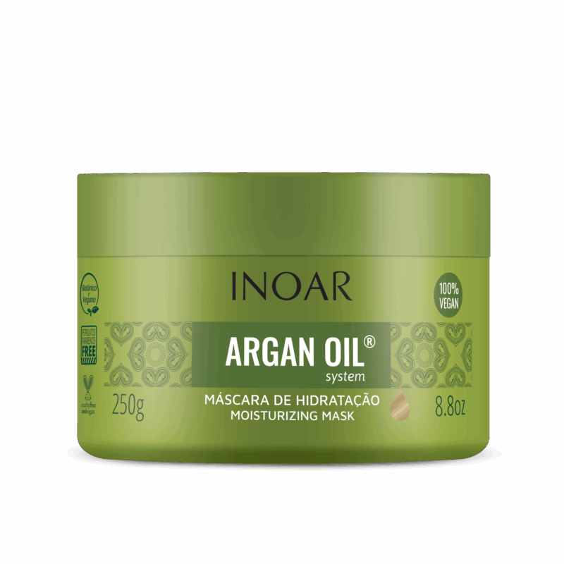 INOAR Argan Oil Mask - intensyviai drėkinanti plaukų kaukė su argano aliejumi 60 g / 250 g