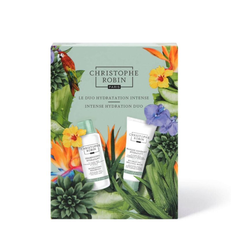 Christophe Robin Hydration Duo drėkinančių plaukų priemonių rinkinys 75 ml, 40 ml, 3 ml