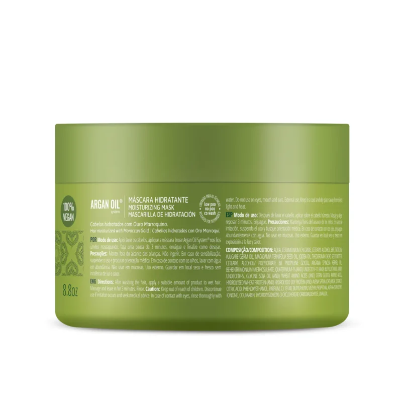 INOAR Argan Oil Mask - intensyviai drėkinanti plaukų kaukė su argano aliejumi 60 g / 250 g - Image 2
