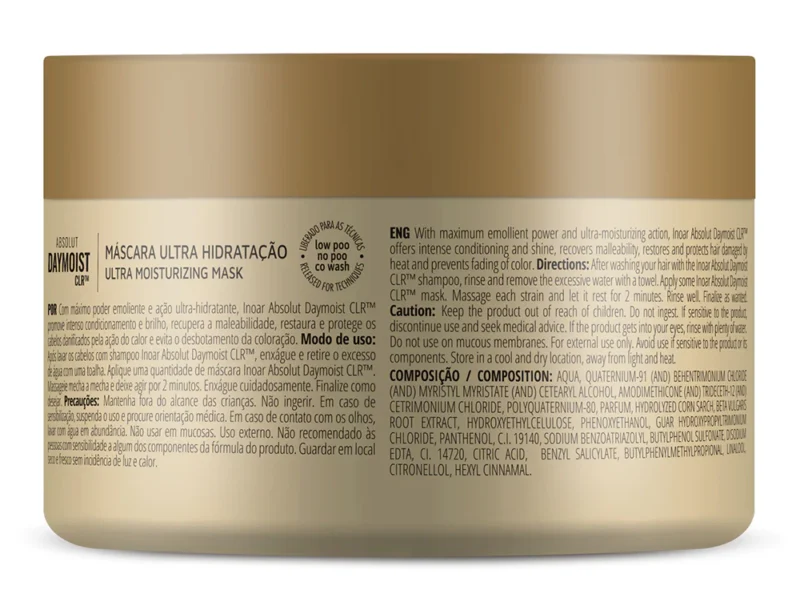INOAR Absolut Daymoist Mask - kaukė chemiškai pažeistiems plaukams 250 g - Image 2