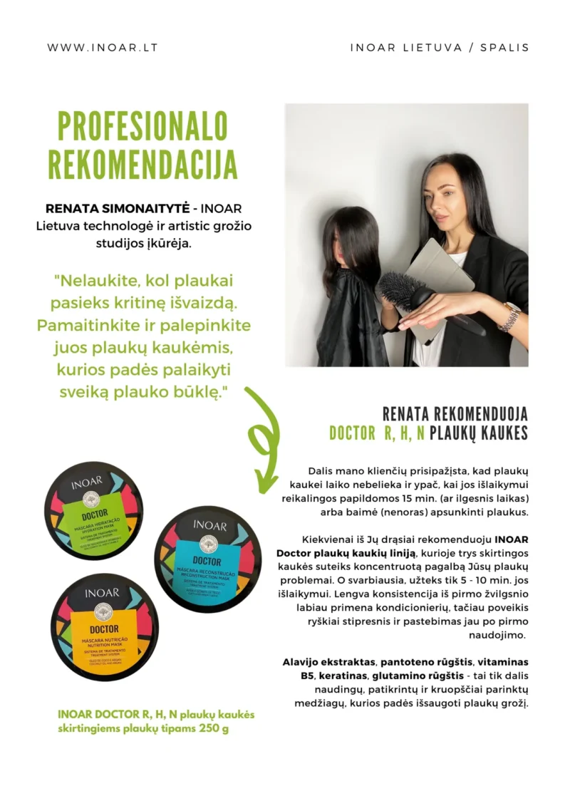 INOAR Doctor Reconstruction Mask - atkurianti kaukė 250 g - Image 3