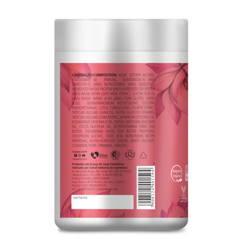 INOAR Resistance Flor de Lotus Mask - intensyviai regeneruojanti, gaivinanti kaukė 1000 g - Image 2