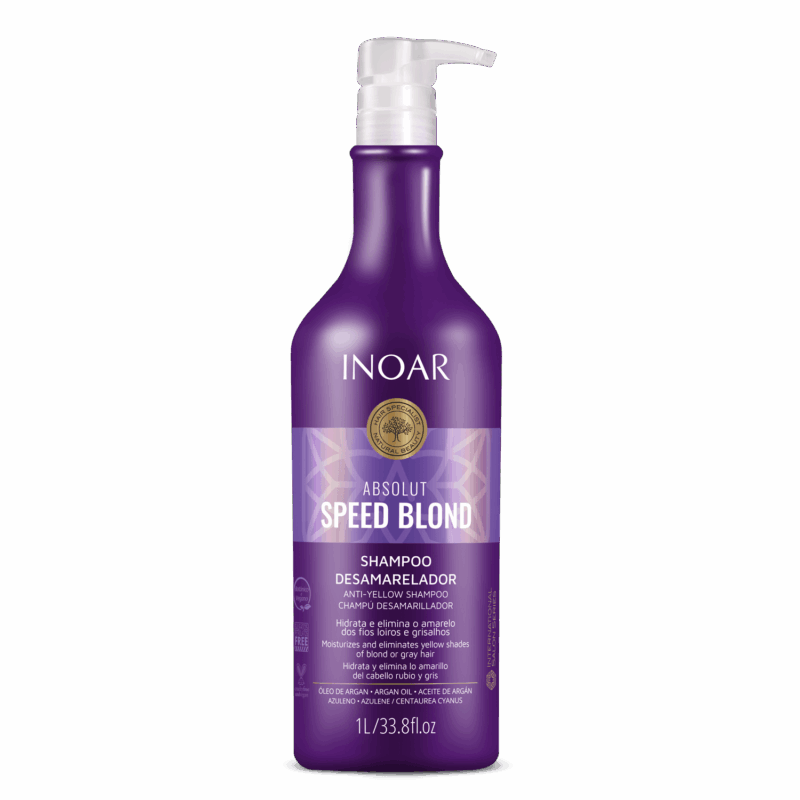 INOAR Speed Blond Shampoo - violetinis šampūnas šviesiems plaukams 250 ml / 1000 ml - Image 3