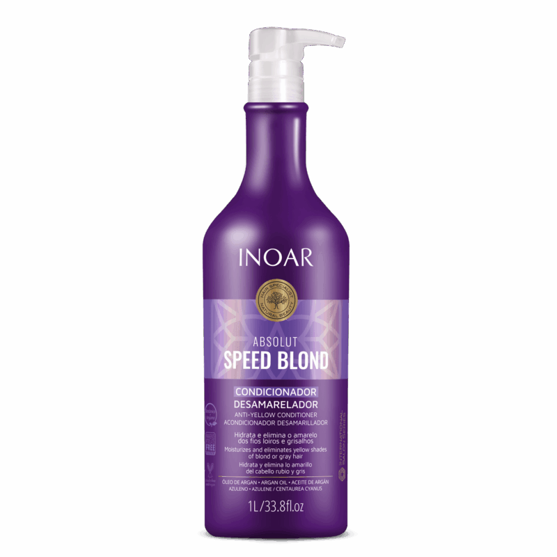 INOAR Speed Blond Conditioner - violetinis kondicionierius šviesiems plaukams 250 ml / 1000 ml - Image 3
