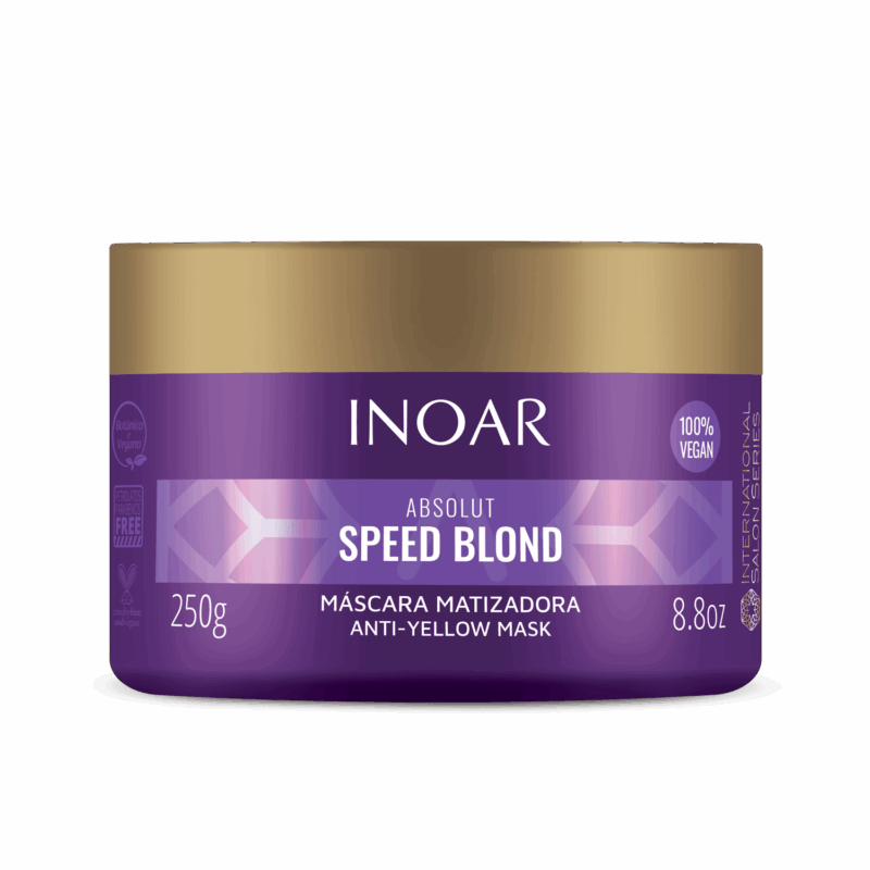 INOAR Speed Blond Mask - violetinė plaukų kaukė šviesiems plaukams 250 g