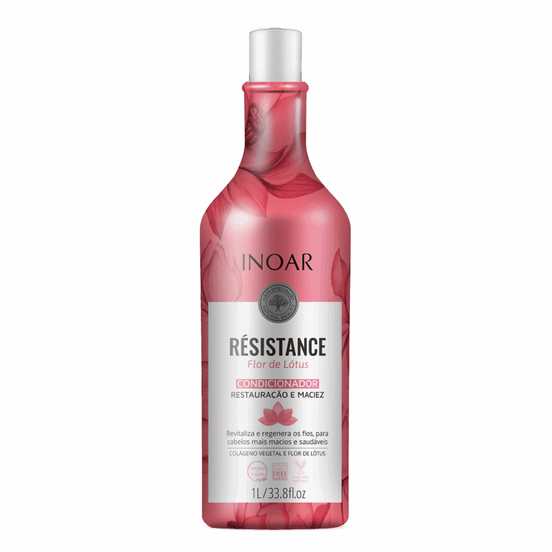 INOAR Resistance Flor de Lotus Conditioner - plaukus drėkinantis kondicionierius 250 ml / 1000 ml - Image 3
