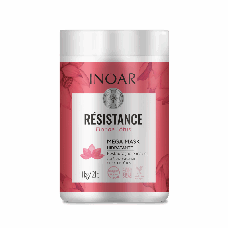 INOAR Resistance Flor de Lotus Mask - intensyviai regeneruojanti, gaivinanti kaukė 1000 g