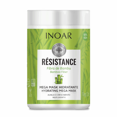 INOAR Resistance Fibra de Bambu Mask - stiprinanti ir blizgesio suteikianti kaukė 1000 g