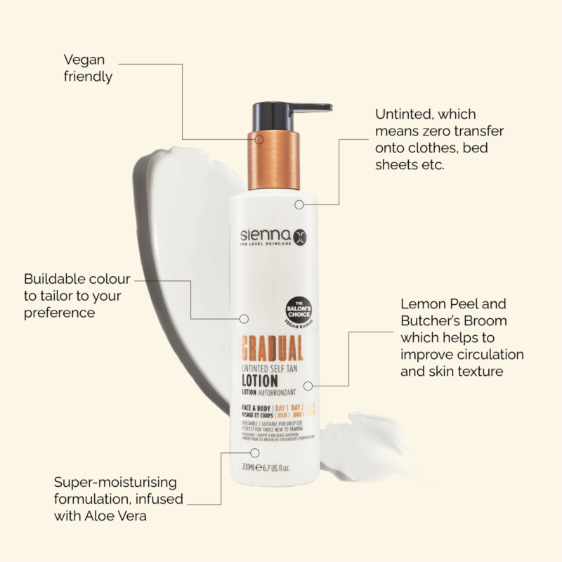Sienna X Gradual Untinted Self Tan Lotion palaipsninis savaiminio įdegio losjonas 200 ml - Image 5