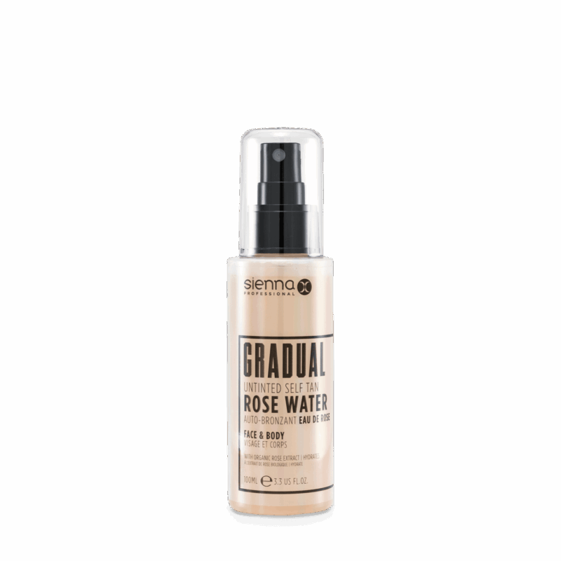 Sienna X Gradual Untinted Self Tan Rose Water palaipsninis savaiminio įdegio rožių vanduo 100 ml
