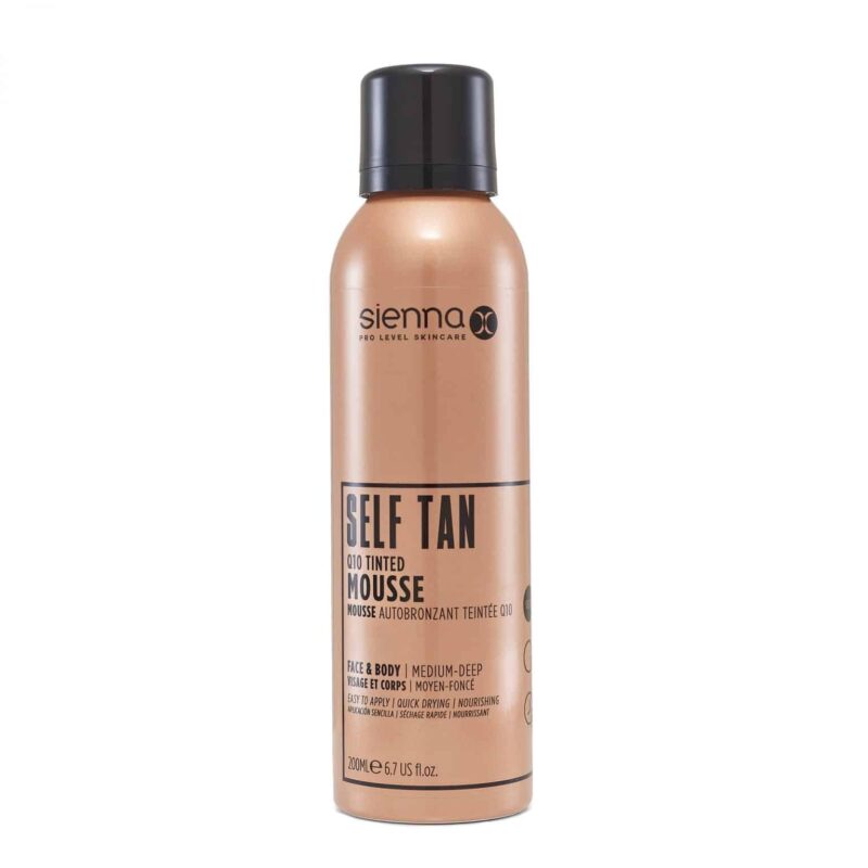 Sienna X Self Tan Q10 Tinted Mousse savaiminio įdegio putos vidutiniam tamsumui 200 ml