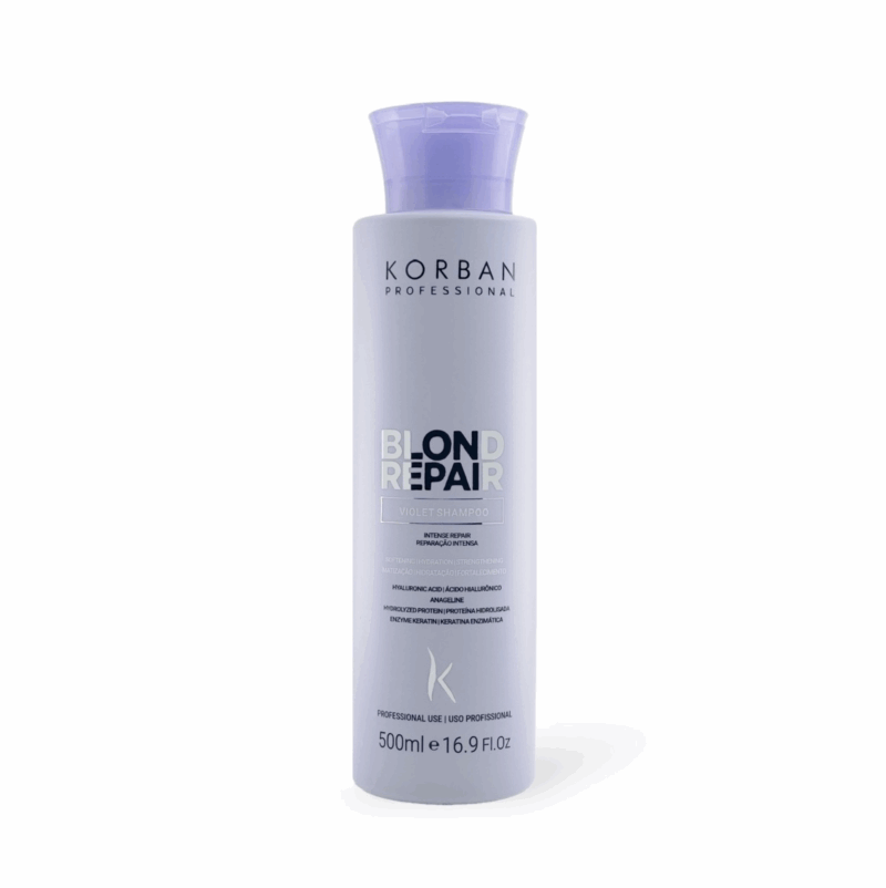 KORBAN Blond Repair Violet Shampoo - violetinis šampūnas šviesiems plaukams 500 ml