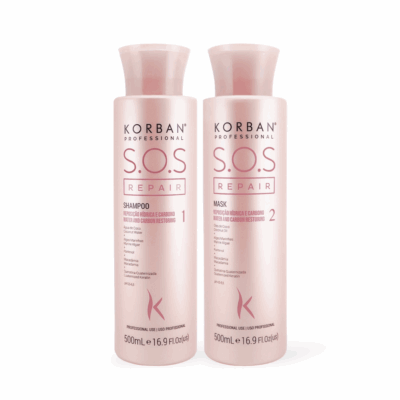 KORBAN SOS Repair šampūno ir kaukės rinkinys 2 x 100 ml / 2 x 250 ml / 2 x 500 ml