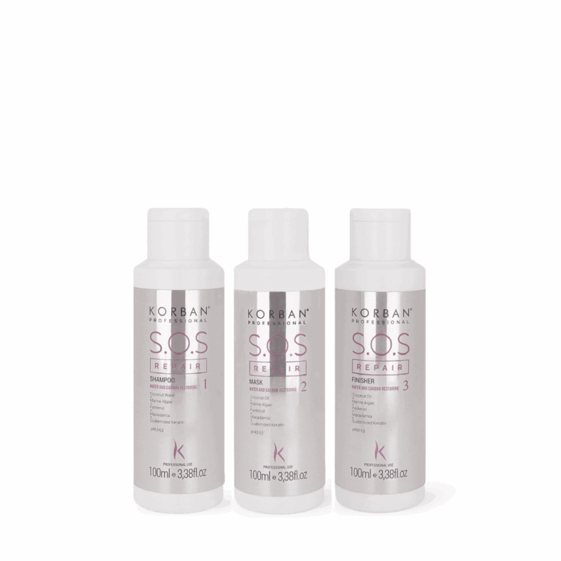 KORBAN SOS Repair rinkinys: šampūnas, kaukė, serumas 3 x 100 ml / 2 x 500 ml, 250 ml - Image 2